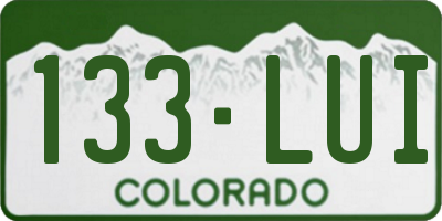 CO license plate 133LUI