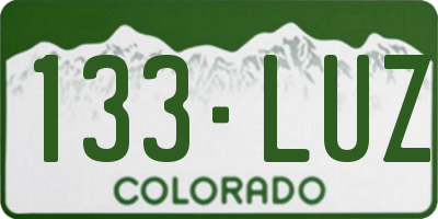 CO license plate 133LUZ
