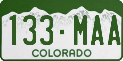 CO license plate 133MAA