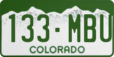 CO license plate 133MBU