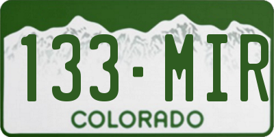 CO license plate 133MIR
