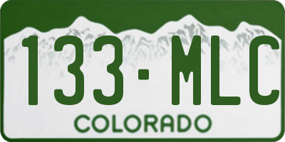 CO license plate 133MLC
