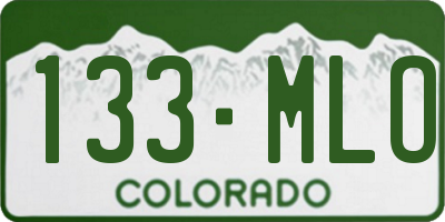 CO license plate 133MLO