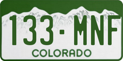 CO license plate 133MNF