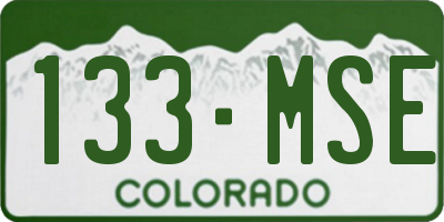 CO license plate 133MSE