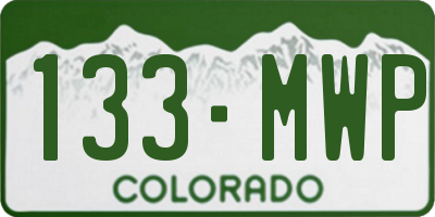 CO license plate 133MWP