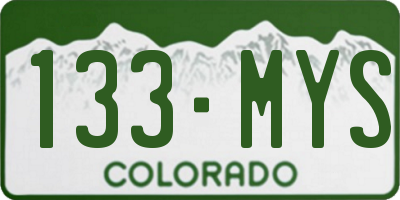 CO license plate 133MYS
