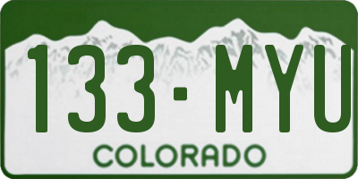 CO license plate 133MYU