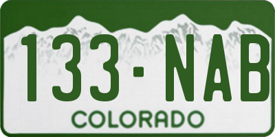 CO license plate 133NAB