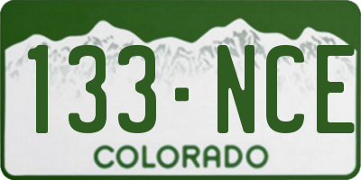 CO license plate 133NCE