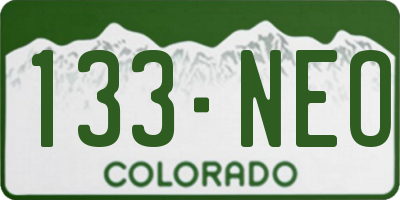 CO license plate 133NEO
