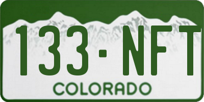 CO license plate 133NFT