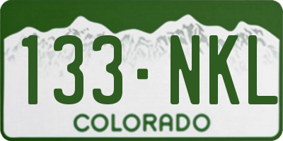 CO license plate 133NKL