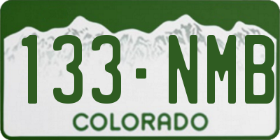 CO license plate 133NMB