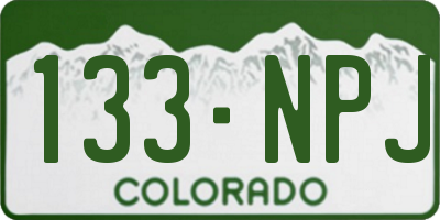 CO license plate 133NPJ