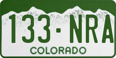 CO license plate 133NRA