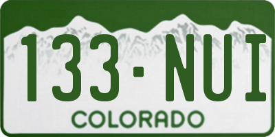 CO license plate 133NUI