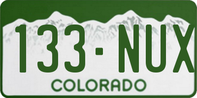 CO license plate 133NUX