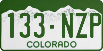 CO license plate 133NZP