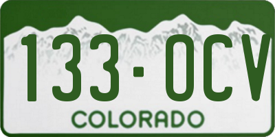 CO license plate 133OCV