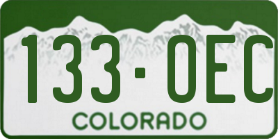 CO license plate 133OEC