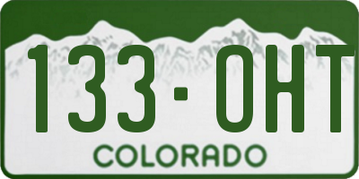 CO license plate 133OHT