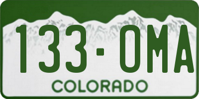 CO license plate 133OMA