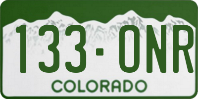 CO license plate 133ONR