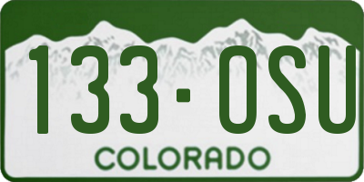 CO license plate 133OSU