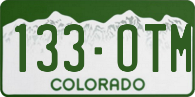 CO license plate 133OTM