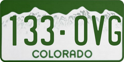 CO license plate 133OVG