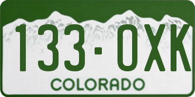 CO license plate 133OXK