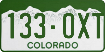 CO license plate 133OXT