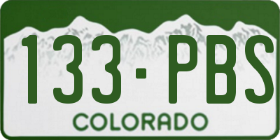 CO license plate 133PBS