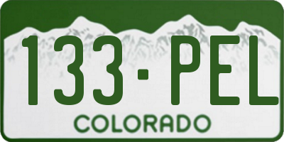 CO license plate 133PEL