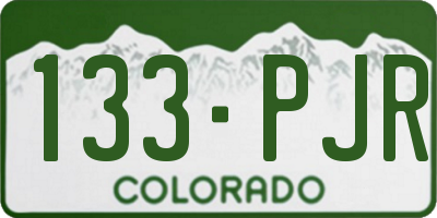 CO license plate 133PJR