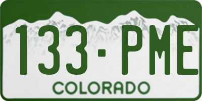 CO license plate 133PME