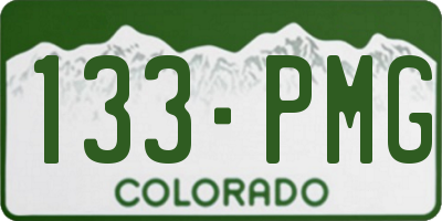 CO license plate 133PMG