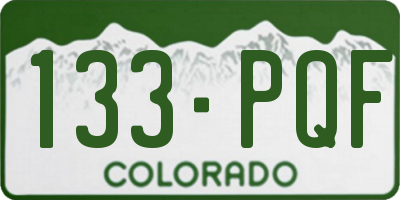 CO license plate 133PQF