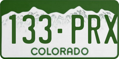 CO license plate 133PRX