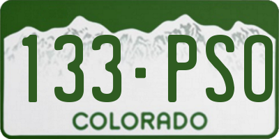 CO license plate 133PSO
