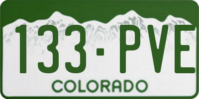 CO license plate 133PVE