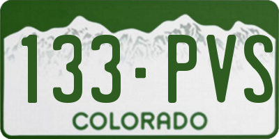 CO license plate 133PVS