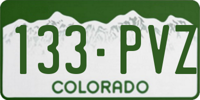 CO license plate 133PVZ