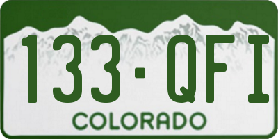 CO license plate 133QFI