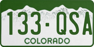 CO license plate 133QSA