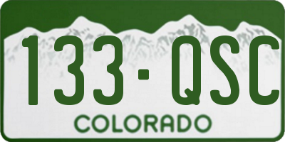 CO license plate 133QSC