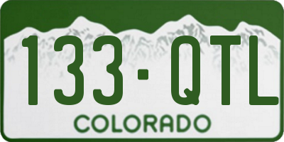 CO license plate 133QTL