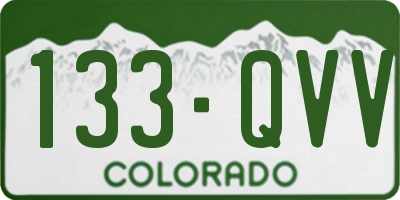 CO license plate 133QVV