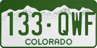 CO license plate 133QWF